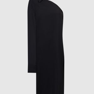 Black asymmetrical ZURCA silk dress Max Mara Sportmax