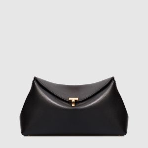 Black leather T-Lock bag Toteme