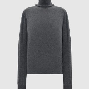 Grey cashmere turtleneck with DG monogram Dolce&Gabbana