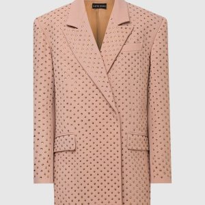 Beige jacket with crystals David Koma