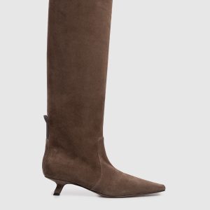 Brown suede boots with monil chain Brunello Cucinelli