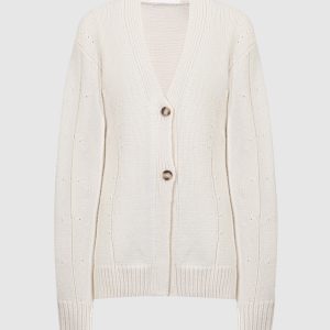 White cardigan with wool and cashmere Helmut Lang