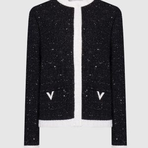 Black jacket with lurex and sequins Valentino