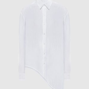 CANOTTA white shirt with a reaper effect SSHEENA