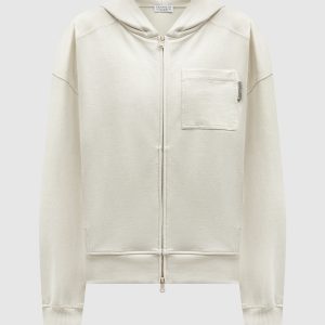 Beige sports jacket with monil chain Brunello Cucinelli