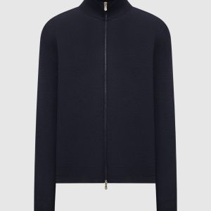Blue wool and cashmere cardigan Brunello Cucinelli