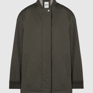 Khaki jacket with logo patch Yves Salomon Army