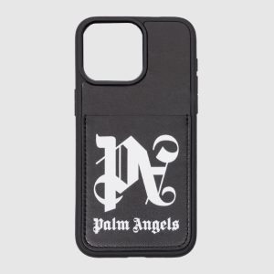 Black case for IPHONE 15 PRO with logo print Palm Angels