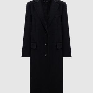 Black coat with wool and cashmere Dolce&Gabbana