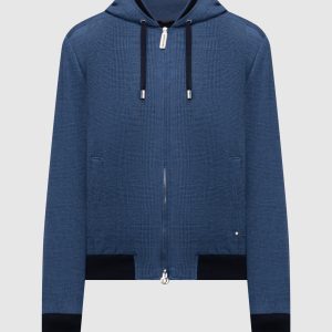Blue Windsor Check Linen and Silk Jacket Stefano Ricci