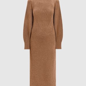 Brown midi dress with wool Twinset
