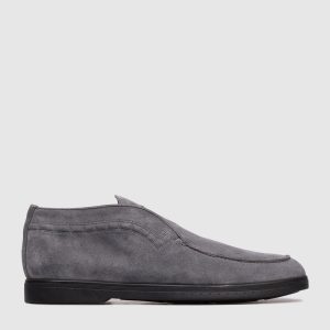 Grey suede deserts with emblem Stefano Ricci