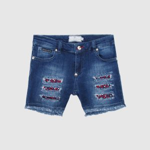 Children's blue denim shorts Philipp Plein
