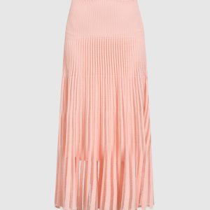 Pink midi skirt with translucent inserts Fendi