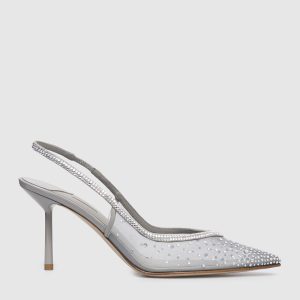 NICOLE gray slingbacks with crystals Le Silla