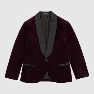 Children's burgundy corduroy jacket Brunello Cucinelli