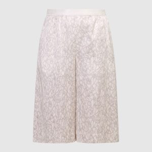 Beige shorts made of silk in the Hundred knots pattern Agnona