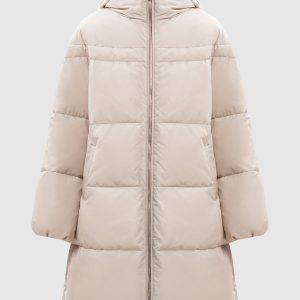 Beige down jacket with logo Be Florence
