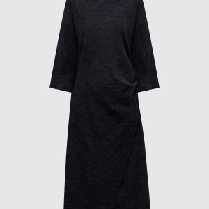 Gray midi dress with wool Peserico