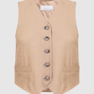 Brown vest with branded patch Peserico