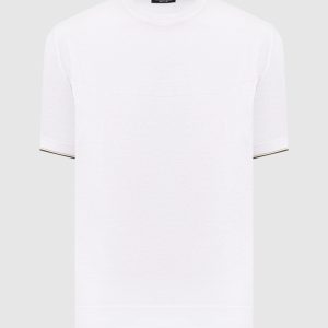White T-shirt with monogram pattern Stefano Ricci