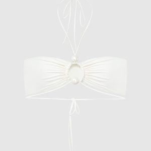White bodice from a swimsuit with beads Magda Butrym