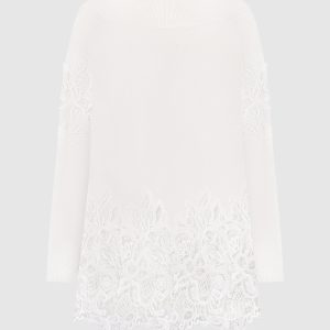White cashmere sweater with lace Ermanno Scervino