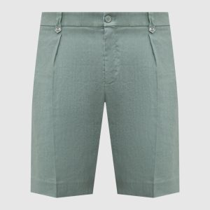 Green linen shorts Stefano Ricci