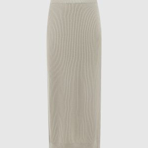 Gray midi skirt Brunello Cucinelli