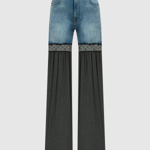 Combined jeans with lace Nensi Dojaka