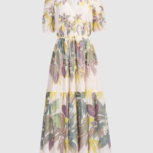 Beige dress with floral print Twinset