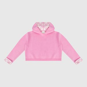 Reversible pink wool hoodie Fendi