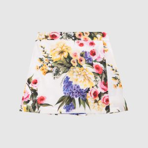 Children's white shorts-skirt in GARDEN print Dolce&Gabbana