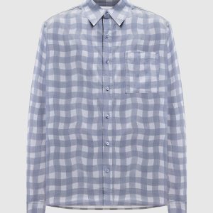 Grey Distort Gingham Check Shirt Axel Arigato