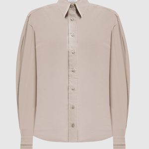 Beige shirt with monil chain Brunello Cucinelli