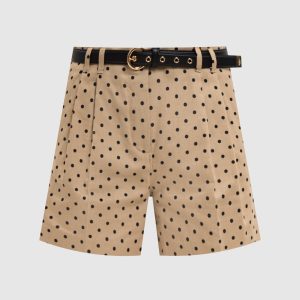 Brown NOVELLA shorts with polka dot linen Max Mara