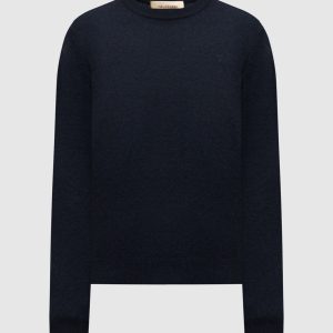Blue cashmere jumper with emblem Trussardi