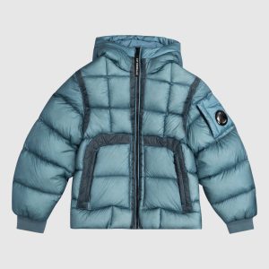 Children's blue down jacket with logo C.P. Company