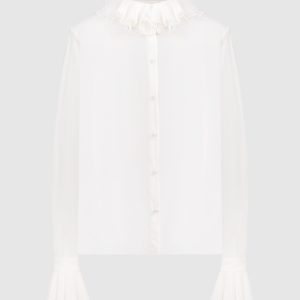 White blouse with silk Dolce&Gabbana