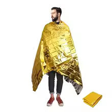 Gold/Silver Emergency And Survival Foil Thermal Space Blanket Camping Blankets For Outdoors Hiking Marathons All Weather Conditi