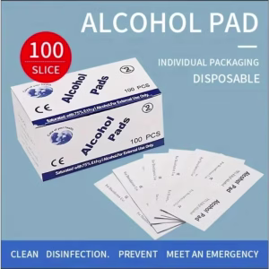 100PCS Disposable 75% Alcohol Wet Wipe Pads For Antiseptic Clean Skin Jewelry Cell Phone For Disinfection Use Tattoo Clean Tools