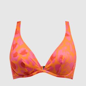 Orange animal print swimsuit bodice Vilebrequin