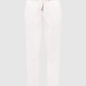 Beige melange pants with monil chain Peserico