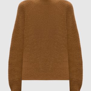 Brown alpaca sweater with logo Twinset