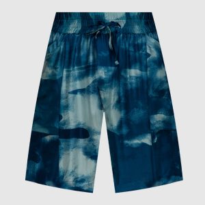 Blue shorts made of silk in an abstract pattern Jan Jan Van Essche
