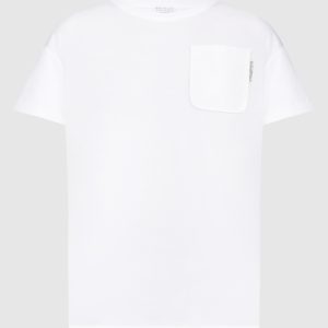 White t-shirt with monil chain Brunello Cucinelli