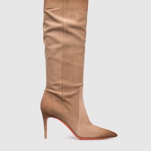 Beige suede boots Santoni