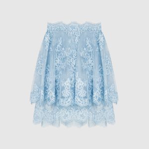 Light blue fishnet mini skirt Ermanno Scervino