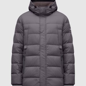 Grey down jacket with logo Be Florence