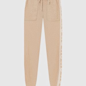 Beige patterned cashmere joggers Be Florence